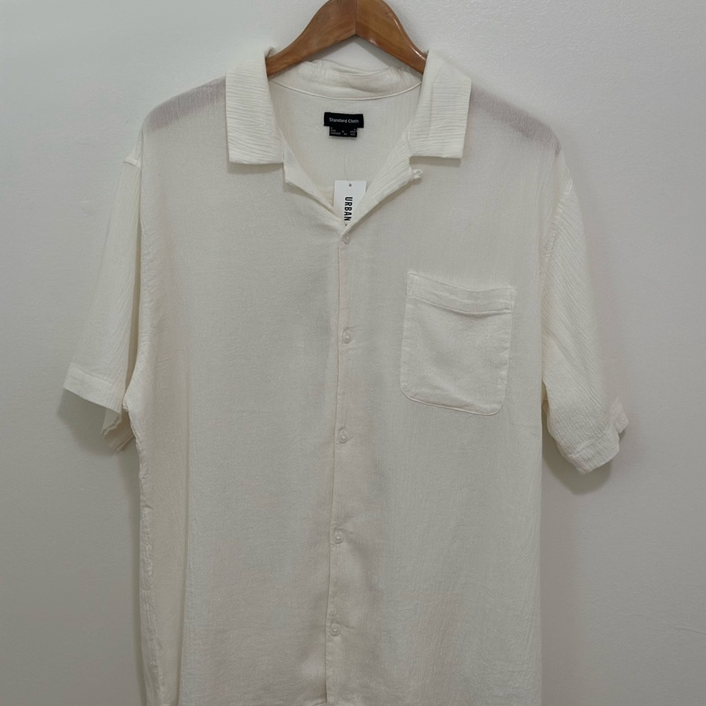 Standard Cloth Men's Cream Button Down Shirt